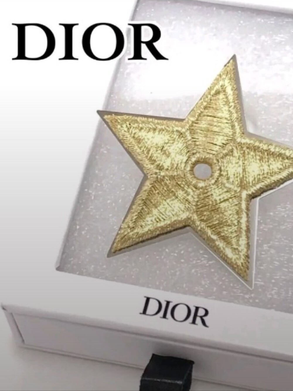 NEW Embroidered DIOR Star Brooch Pin (Gold 💛) In Box